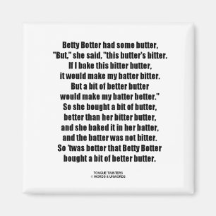 Aimant Beurre amer de Betty Botter meilleur (tornade de