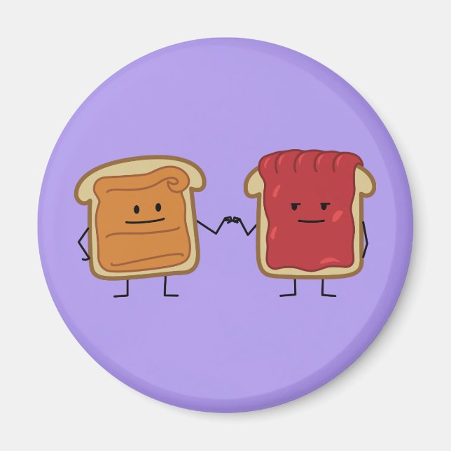 Aimant Beurre d'arachide et Jelly Fist Bump amis toast (Devant)