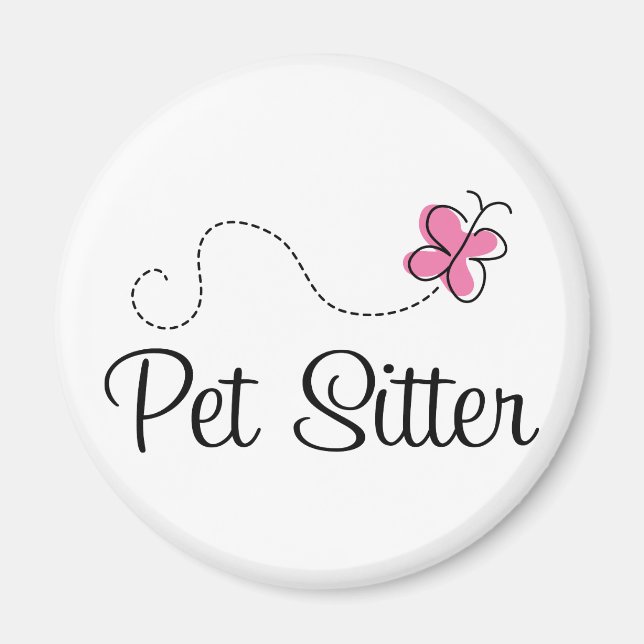Aimant Beurre rose mignon Pet Sitter (Devant)