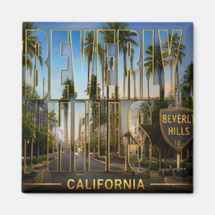 Aimant Beverly Hills Californie Palmier Souvenirs de Voya