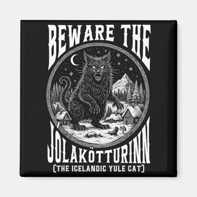 Aimant Beware The Jolakotturinn Yule Cat Icelandic Christ (Devant)