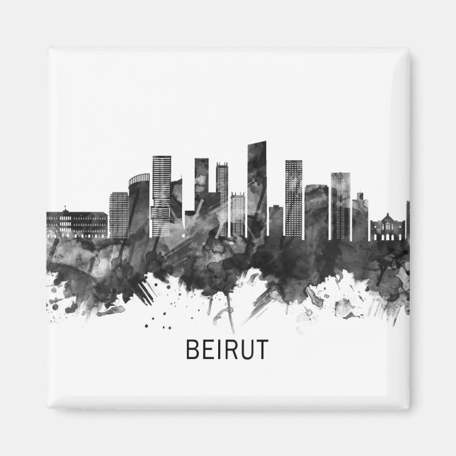 Aimant Beyrouth Lebanon Skyline BW (Devant)