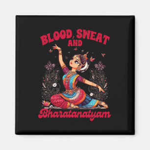 Aimant Bharatanatyam Dansant Sang Indien Une Sueur Et Bha