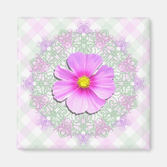 Aimant - Bi-Color Cosmos Dentelle et treillis (Devant)