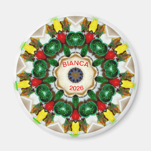 Aimant BIANCA ~ Bougies de Noël Fractale ~