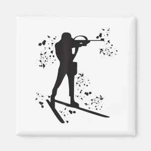 Aimant Biathlète ski nordique biathlon