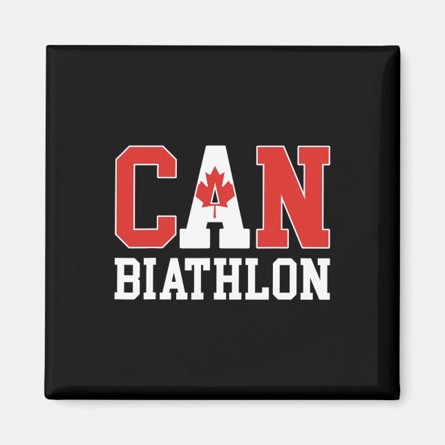 Aimant Biathloniste du drapeau du Canada - Biathlon canad (Devant)