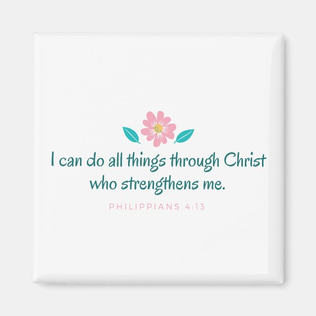 Aimant Bible Verse Écriture Philippiens 4:13 (Devant)