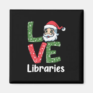 Aimant Bibliothèque d'AMOUR cadeau Xmas jolie Père Noël