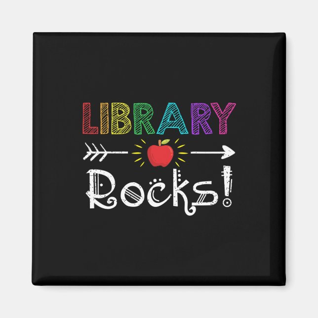Aimant Bibliothèque Rocks Professeur Étudiant Amusant Ck  (Devant)