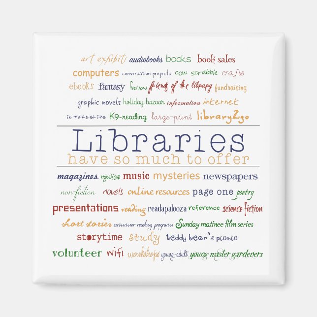 Aimant Bibliothèques - modifier la couleur (Devant)