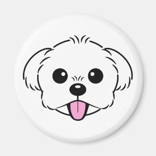 Aimant Bichon blanc mignon Frise Chien Stick Sortie