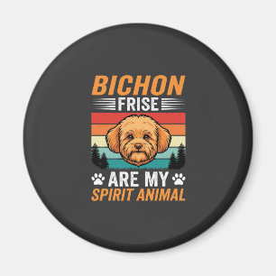 Aimant Bichon Frise Animal Spirituel Chien Rétro