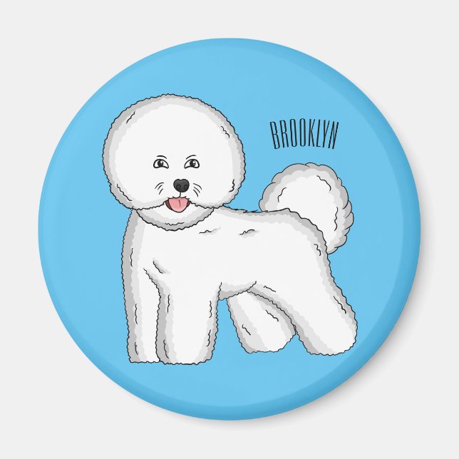 Aimant Bichon frise dog dessin animé (Devant)