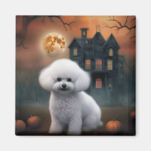 Aimant Bichon frisé Halloween effrayant