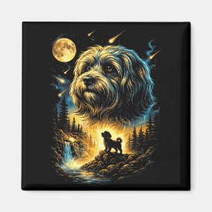 Aimant Bichon Havanais hurleur à la lune vintage 90 drôle