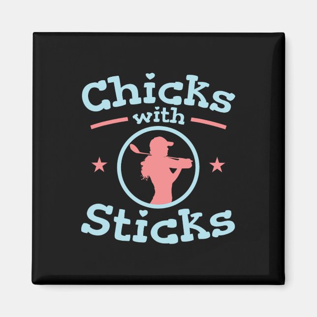 Aimant Bicks Avec Bâtons Golf Club Femmes (Devant)