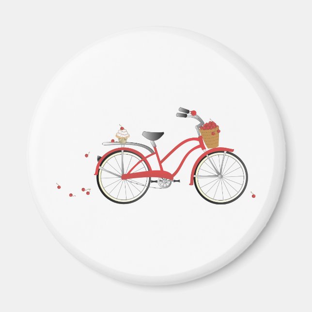 Aimant Bicyclette cerise à la cerise (Devant)
