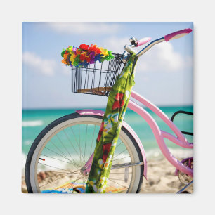Aimant Bicyclette sur la plage   Miami, la Floride