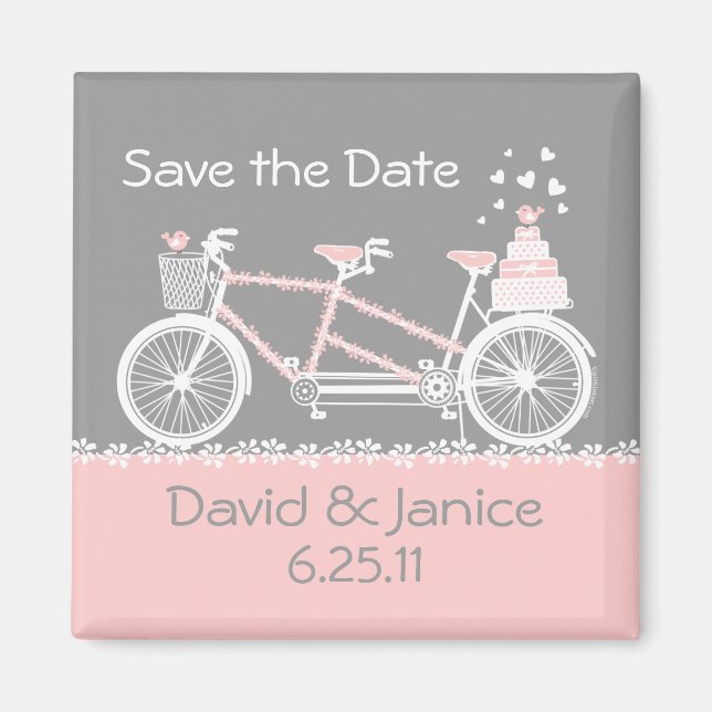 Aimant Bicyclette Tandem Enregistrer l'aimant Date (Devant)