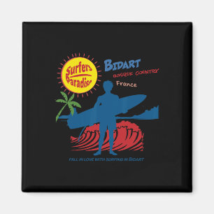Aimant Bidart Sque County France Silhouette de Surfeur