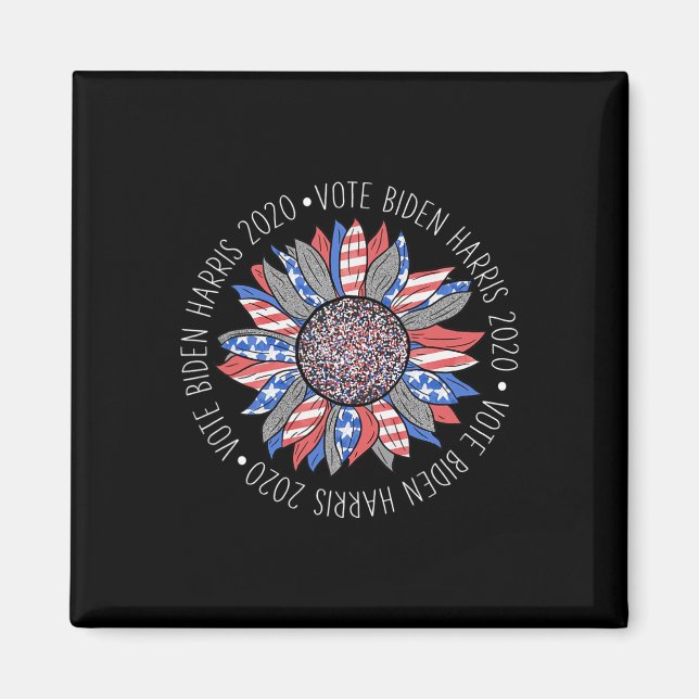 Aimant Biden Harris 2020 Jote Rouge Blanc Bleu Tournesol  (Devant)