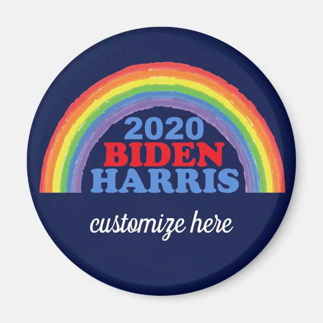 Aimant Biden Harris 2020 Rainbow Custom (Devant)