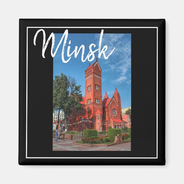 Aimant Biélorussie Architecture Minsk L'Église Rouge Magn (Devant)