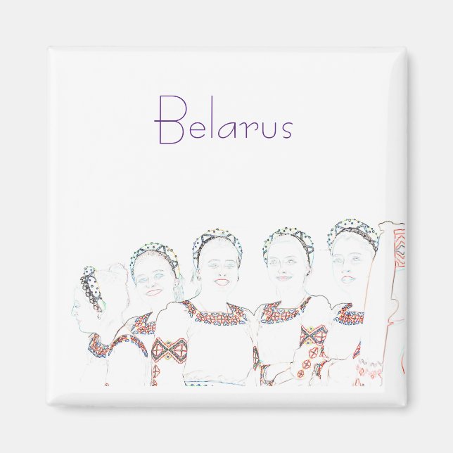 Aimant Biélorussie Biélorussie habillage folklorique Magn (Devant)