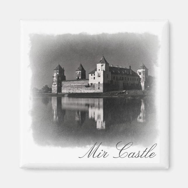 Aimant Biélorussie Mir Château Architecture Peinture Magn (Devant)