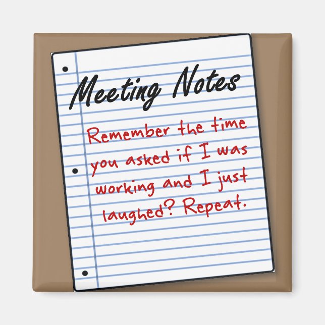 Aimant Bien sûr que je travaille (Devant)