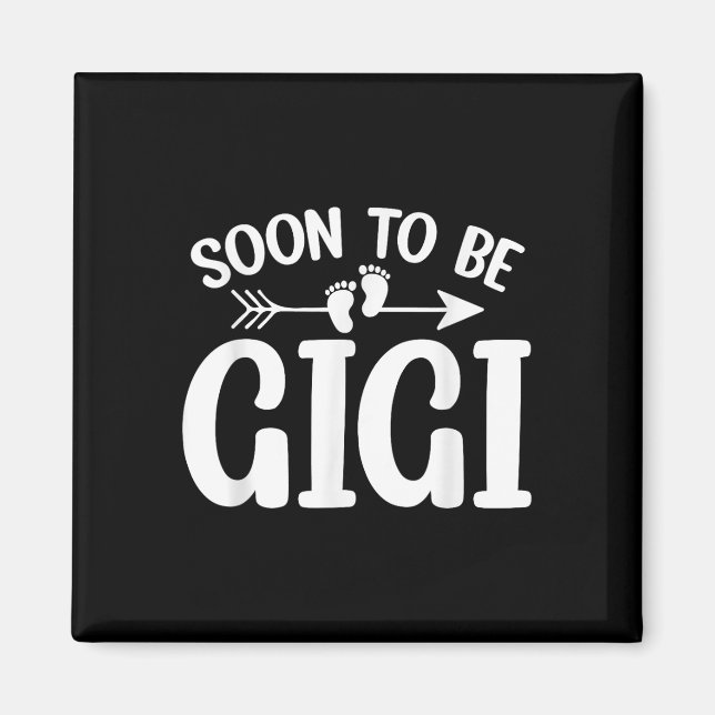 Aimant Bientôt Être Gigi Femmes Grossesse Faire-part Gran (Devant)