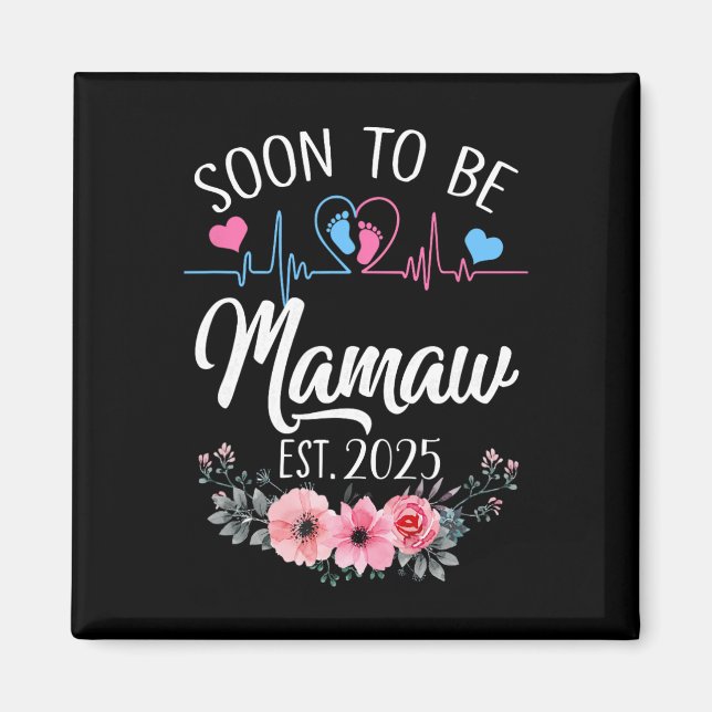 Aimant Bientôt Mamaw 2025 Annonce de grossesse pour la pr (Devant)