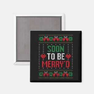 Aimant Bientôt mariés Joyeux Noël Mariée et Marié