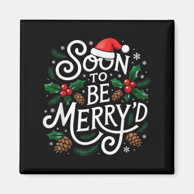 Aimant Bientôt mariés pour Noël Fiancé engagé Père Noël  (Devant)