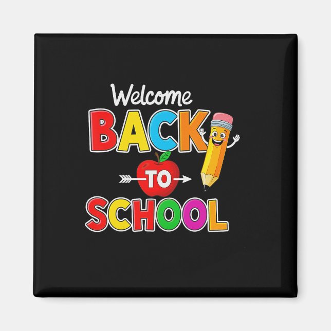 Aimant Bienvenue à l'école enseignants élèves premier jou (Devant)