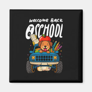 Aimant Bienvenue à l'école Mignon Chien Monster Truck Amu