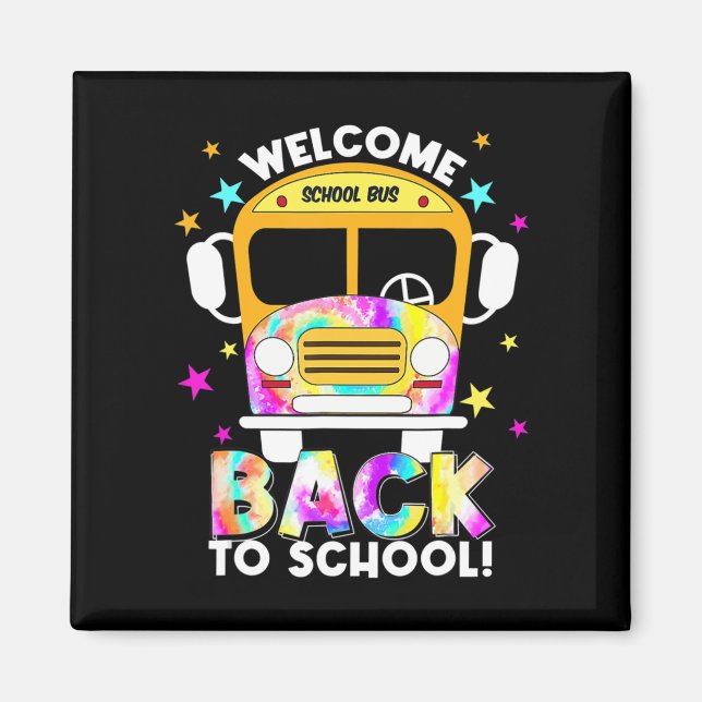 Aimant Bienvenue à l'école pour les conducteurs de bus tr (Devant)