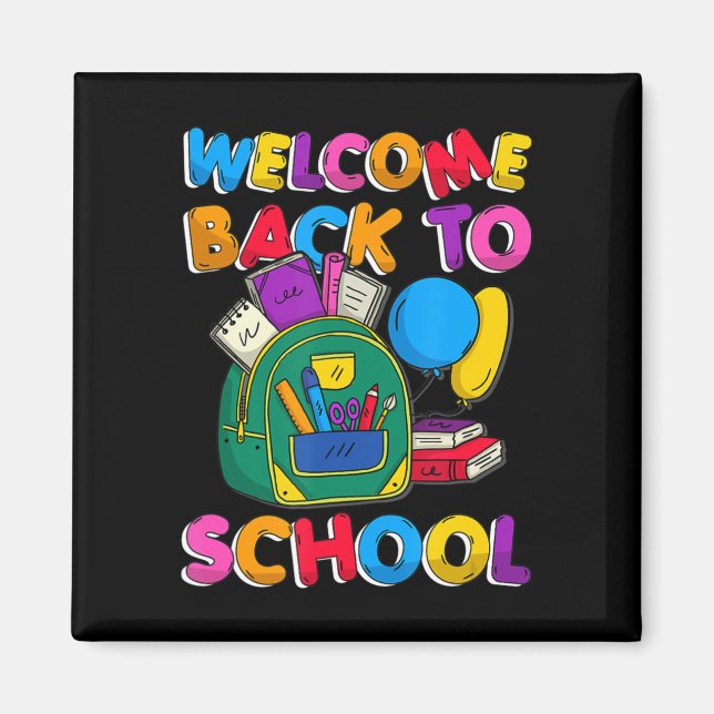 Aimant Bienvenue À L'École Premier Jour De L'École (Devant)