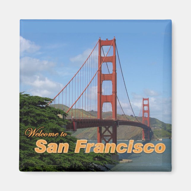 Aimant Bienvenue à San Francisco - Golden Gate Bridge (Devant)