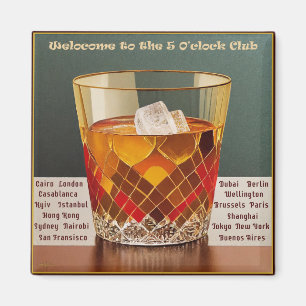 Aimant Bienvenue au Club 5 O'clock Mid Century Design