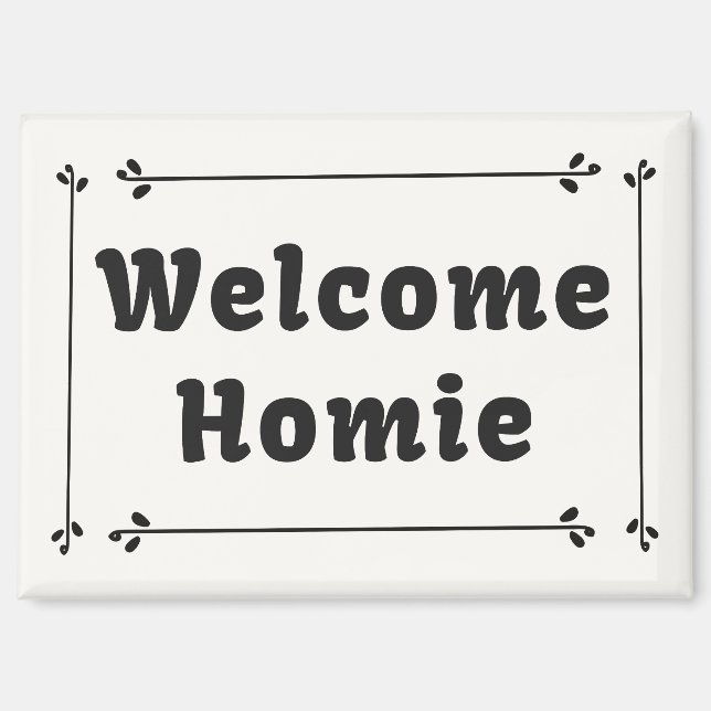 Aimant Bienvenue chez vous dans le cadre (Recto)