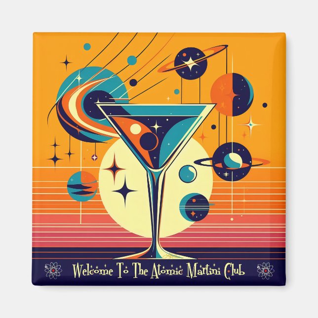 Aimant Bienvenue dans le club Martini de l'ère spatiale (Devant)