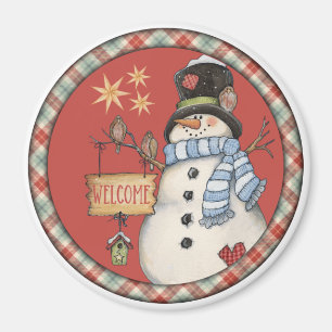 Aimant Bienvenue Snowman