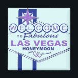 Aimant Bienvenue sur Fabulous Las Vegas Honeymoon<br><div class="desc">Retro Vegas Welcome Design</div>