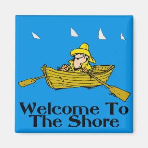 Aimant Bienvenue sur le rivage, le bateau à roues et les 