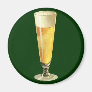 Aimant Bière vintage haute draft glacée, boisson alcoolis