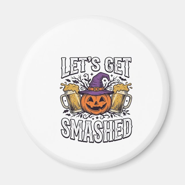 Aimant Bièredecitrouille Halloween défonçons-nous (Devant)