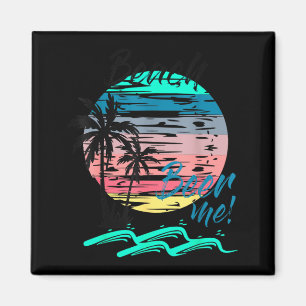 Aimant Bières drôles de plage de boisson Rétro Sunset Pal
