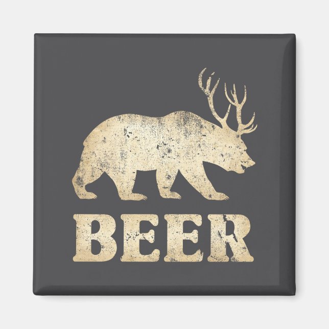 Aimant Bières Vintage Bear Deer  (Devant)